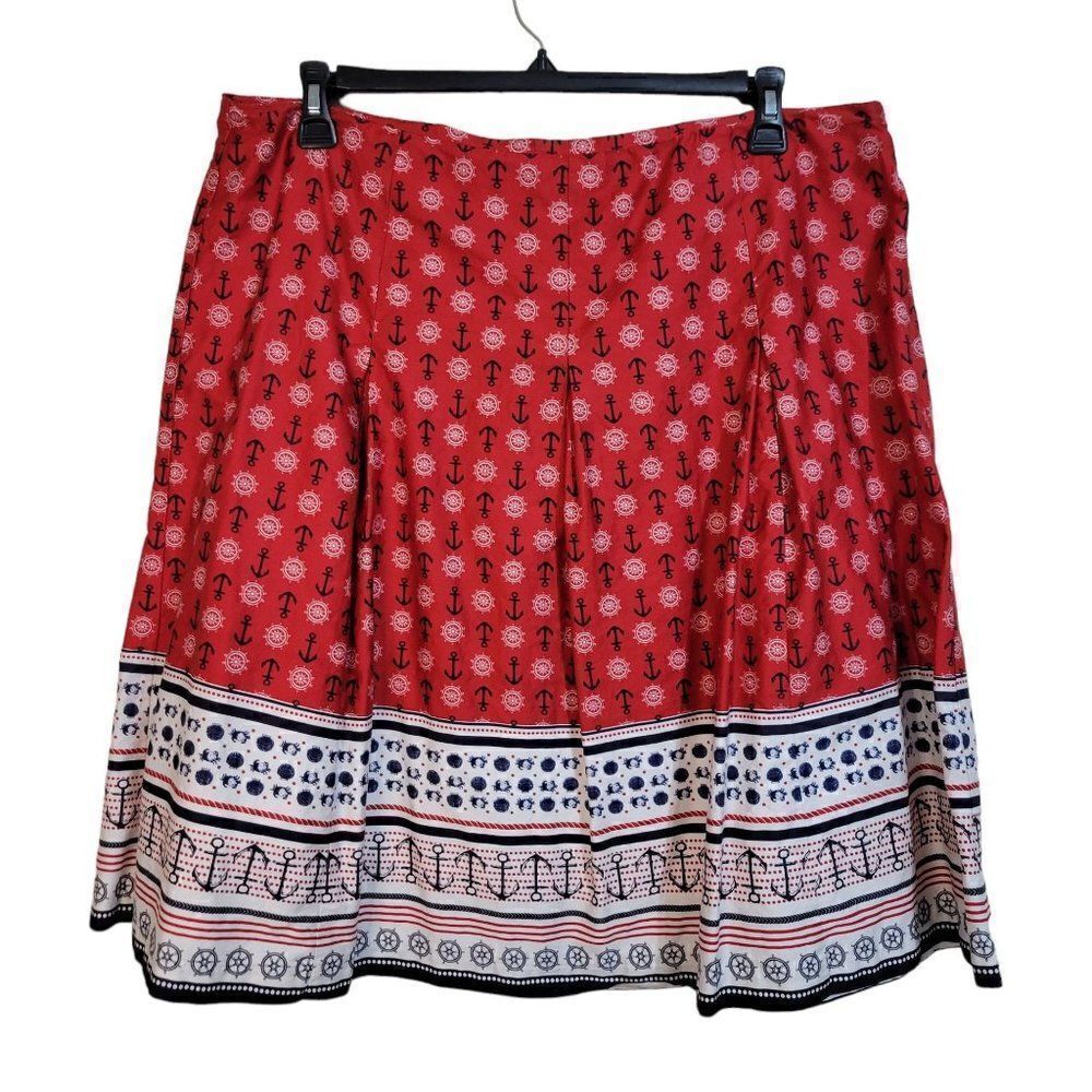 Charter Club Nautical Print Skirt (Size 18)